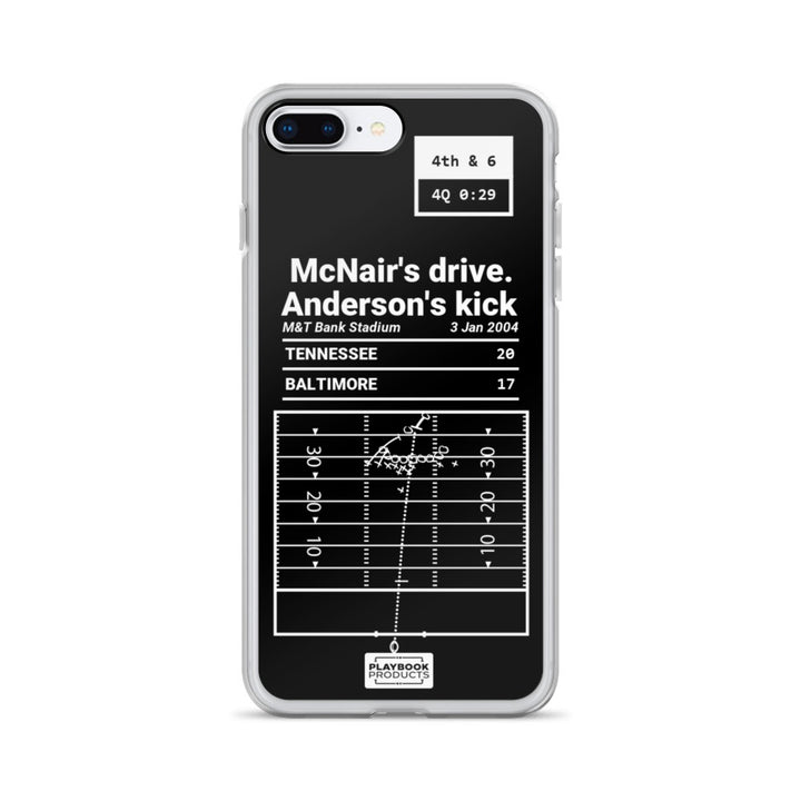 Tennessee Titans Greatest Plays iPhone Case: McNair's drive. Anderson's kick (2004)