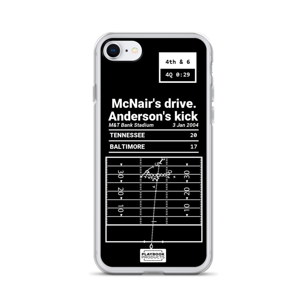 Tennessee Titans Greatest Plays iPhone Case: McNair's drive. Anderson's kick (2004)