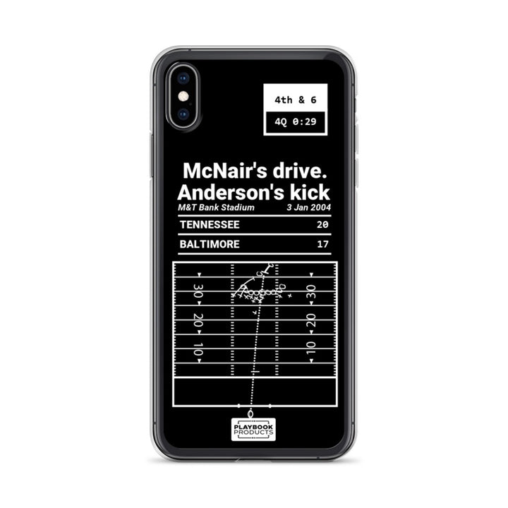 Tennessee Titans Greatest Plays iPhone Case: McNair's drive. Anderson's kick (2004)