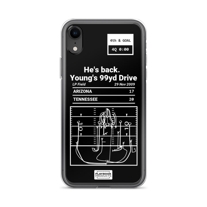 Tennessee Titans Greatest Plays iPhone Case: He's back. Young's 99yd Drive (2009)