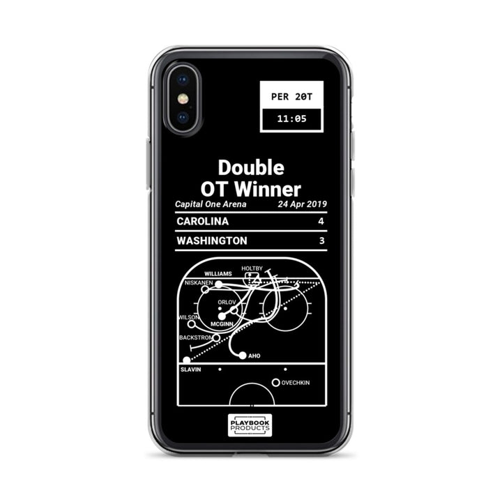 Carolina Hurricanes Greatest Goals iPhone Case: Double OT Winner (2019)