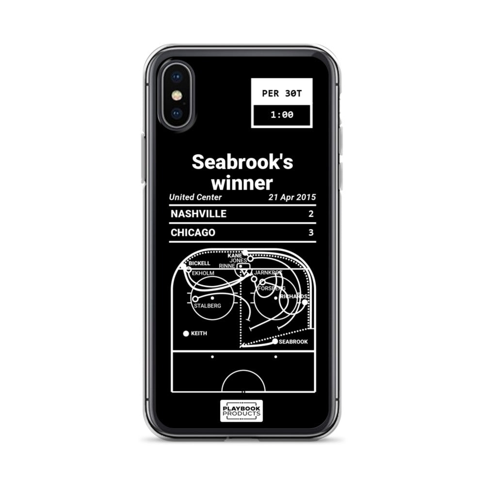 Chicago Blackhawks Greatest Goals iPhone Case: Seabrook's winner (2015)