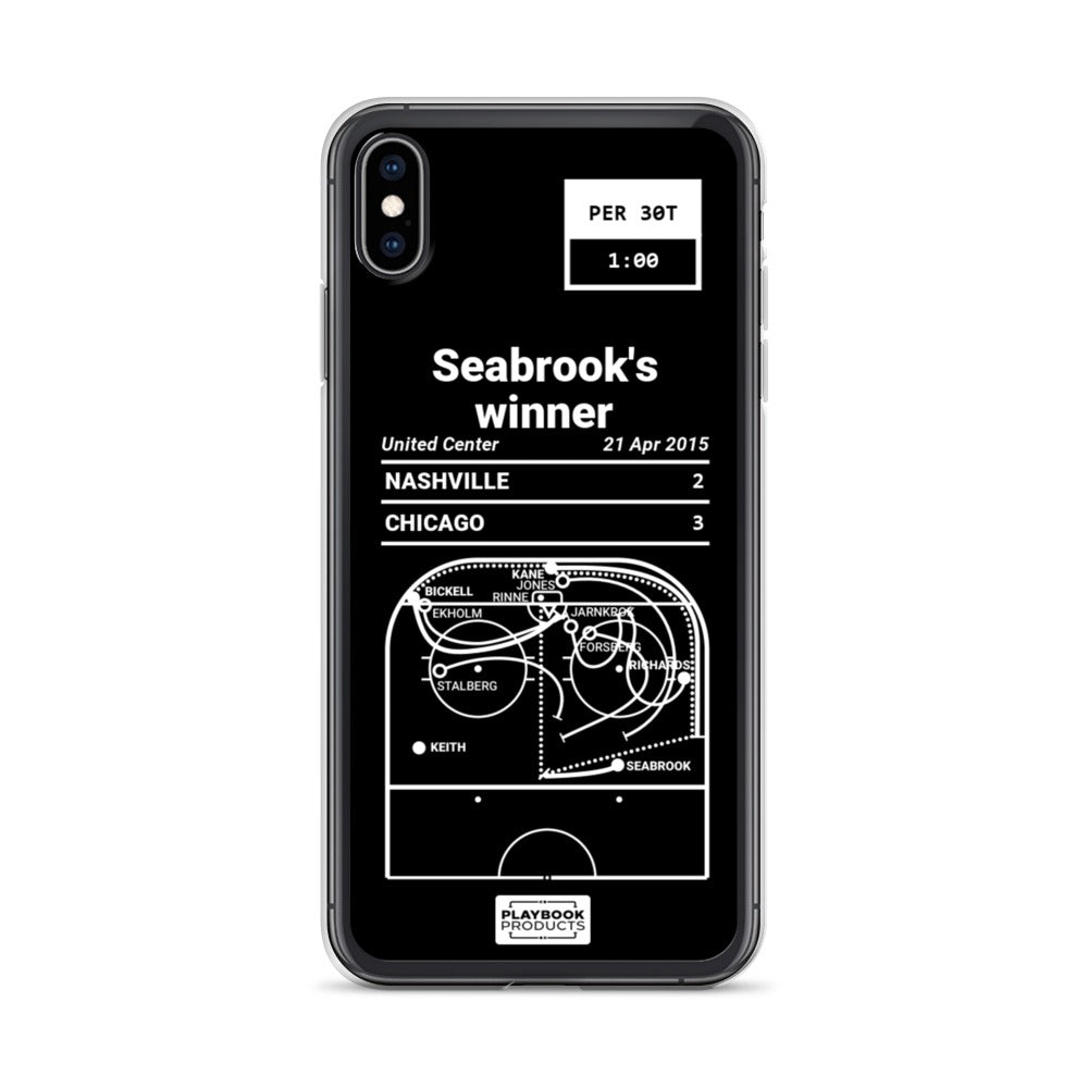 Chicago Blackhawks Greatest Goals iPhone Case: Seabrook's winner (2015)