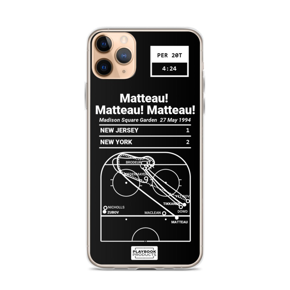 New York Rangers Greatest Goals iPhone Case: Matteau! Matteau! Matteau! (1994)