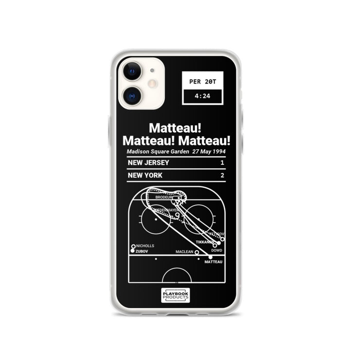 New York Rangers Greatest Goals iPhone Case: Matteau! Matteau! Matteau! (1994)