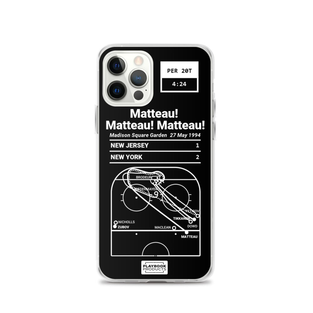 New York Rangers Greatest Goals iPhone Case: Matteau! Matteau! Matteau! (1994)