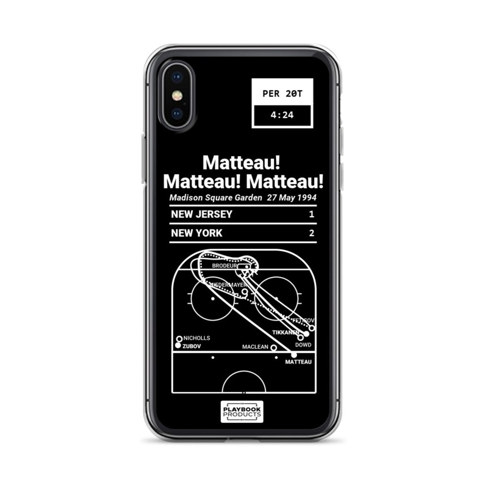 New York Rangers Greatest Goals iPhone Case: Matteau! Matteau! Matteau! (1994)
