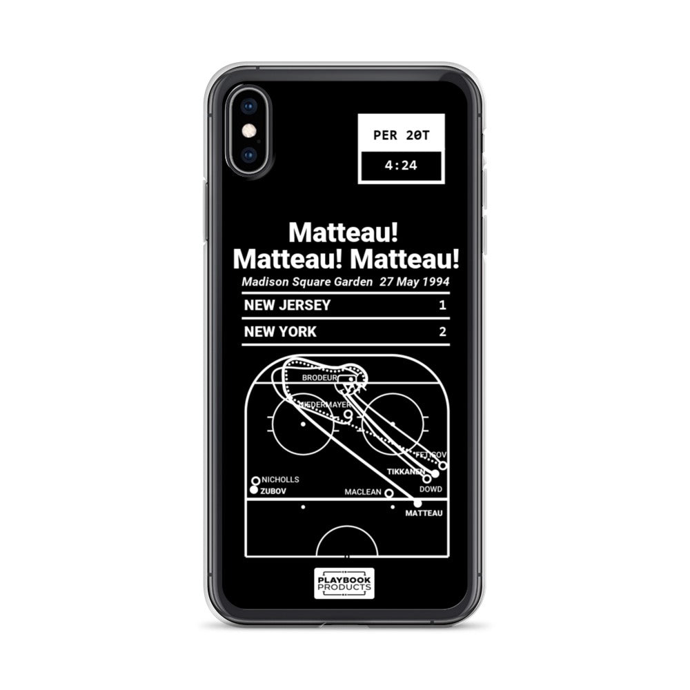 New York Rangers Greatest Goals iPhone Case: Matteau! Matteau! Matteau! (1994)