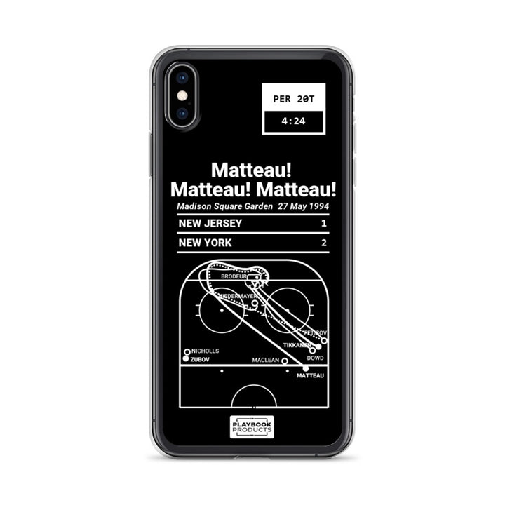 New York Rangers Greatest Goals iPhone Case: Matteau! Matteau! Matteau! (1994)
