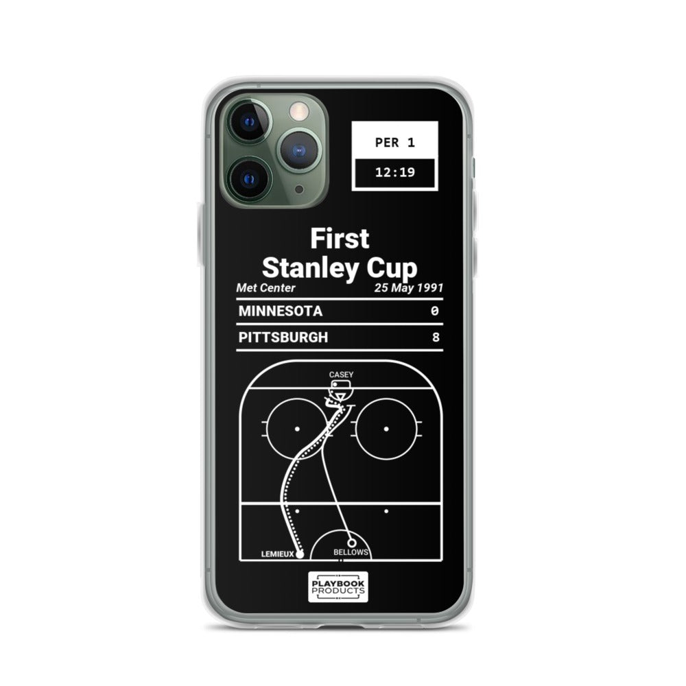 Pittsburgh Penguins Greatest Goals iPhone Case: First Stanley Cup (1991)