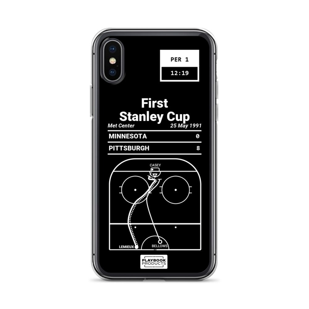 Pittsburgh Penguins Greatest Goals iPhone Case: First Stanley Cup (1991)