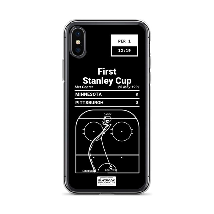 Pittsburgh Penguins Greatest Goals iPhone Case: First Stanley Cup (1991)