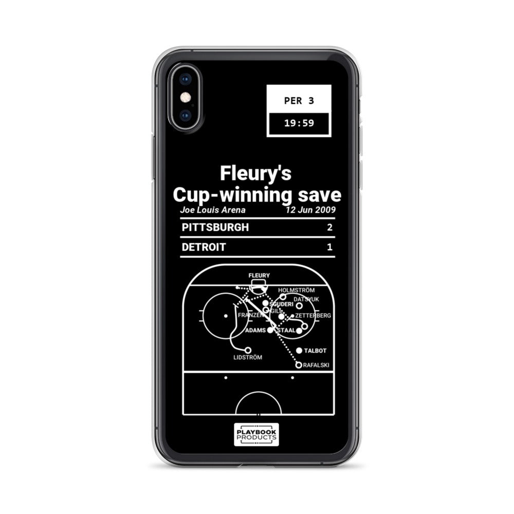 Pittsburgh Penguins Greatest Goals iPhone Case: Fleury's Cup-winning save (2009)