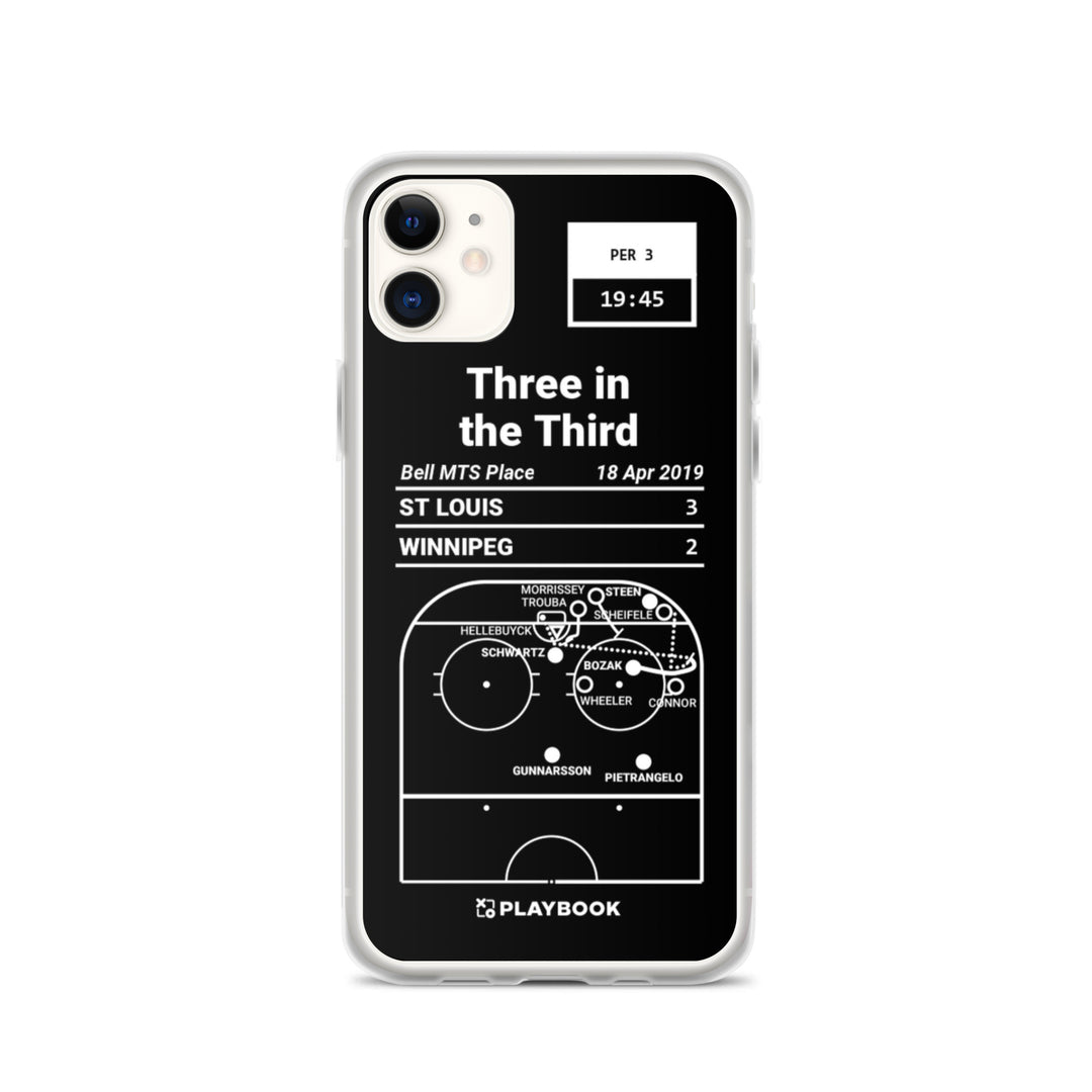 St Louis Blues Greatest Goals iPhone Case: Three in the Third (2019)