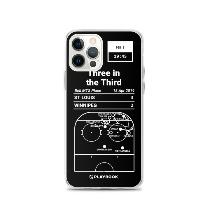 St Louis Blues Greatest Goals iPhone Case: Three in the Third (2019)