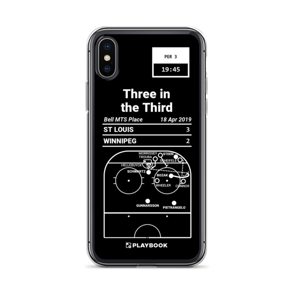 St Louis Blues Greatest Goals iPhone Case: Three in the Third (2019)