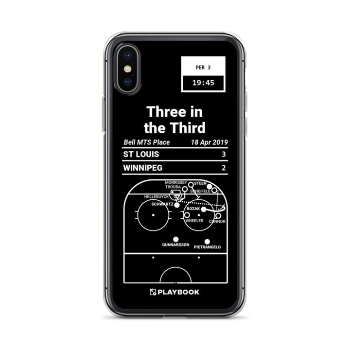 St Louis Blues Greatest Goals iPhone Case: Three in the Third (2019)