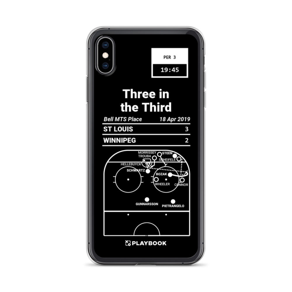 St Louis Blues Greatest Goals iPhone Case: Three in the Third (2019)