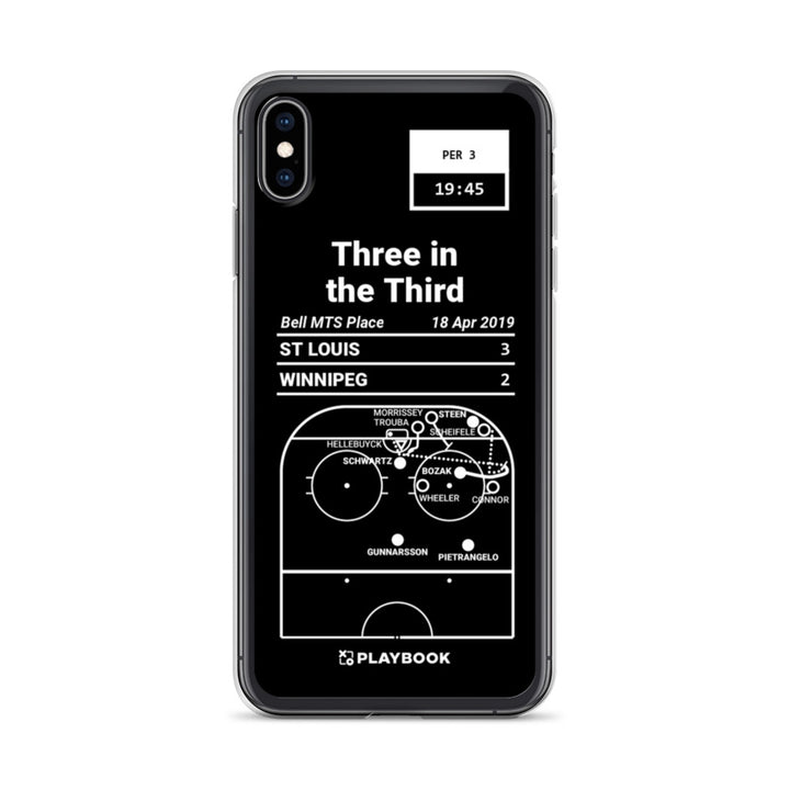 St Louis Blues Greatest Goals iPhone Case: Three in the Third (2019)