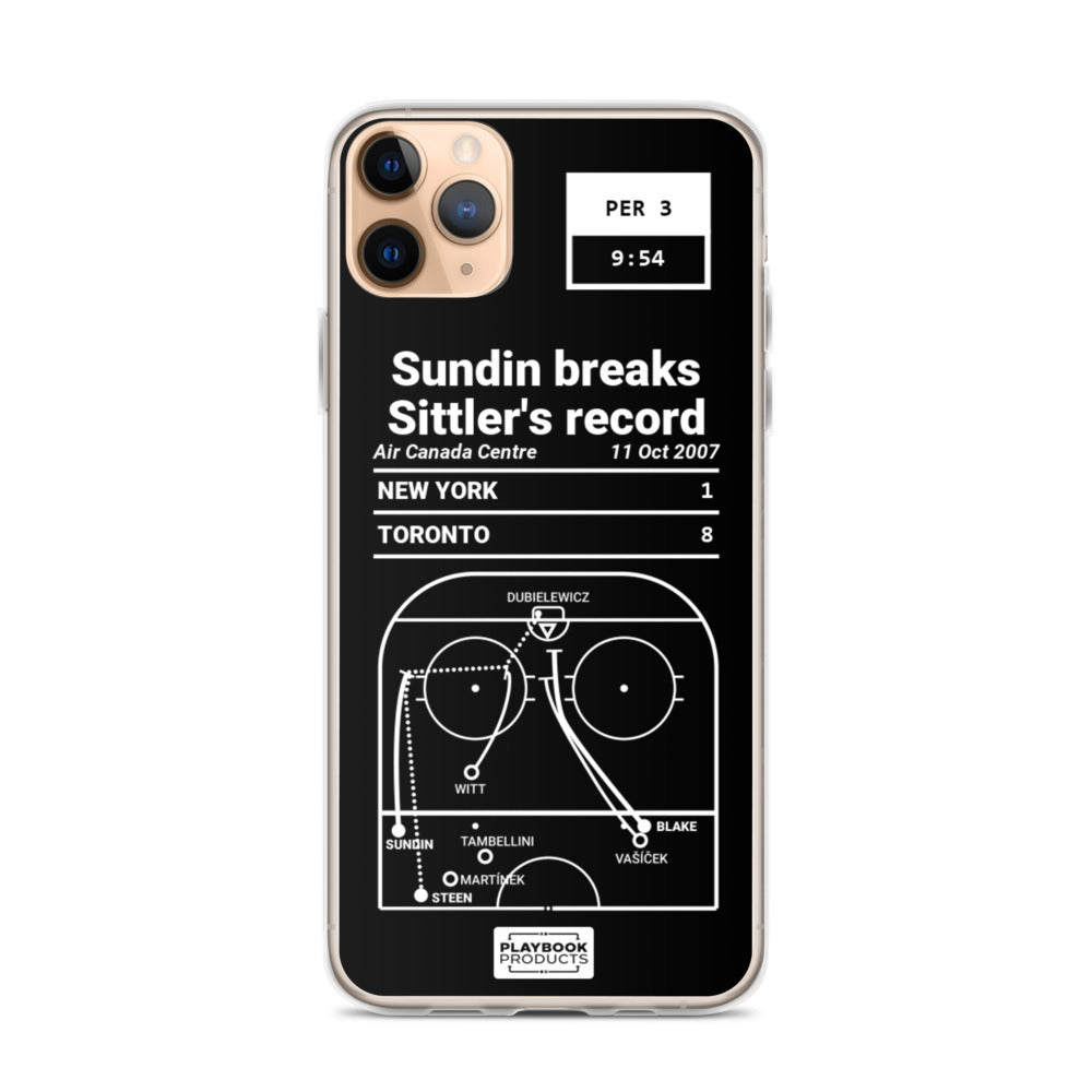 Toronto Maple Leafs Greatest Goals iPhone Case: Sundin breaks Sittler's record (2007)