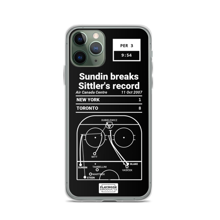 Toronto Maple Leafs Greatest Goals iPhone Case: Sundin breaks Sittler's record (2007)