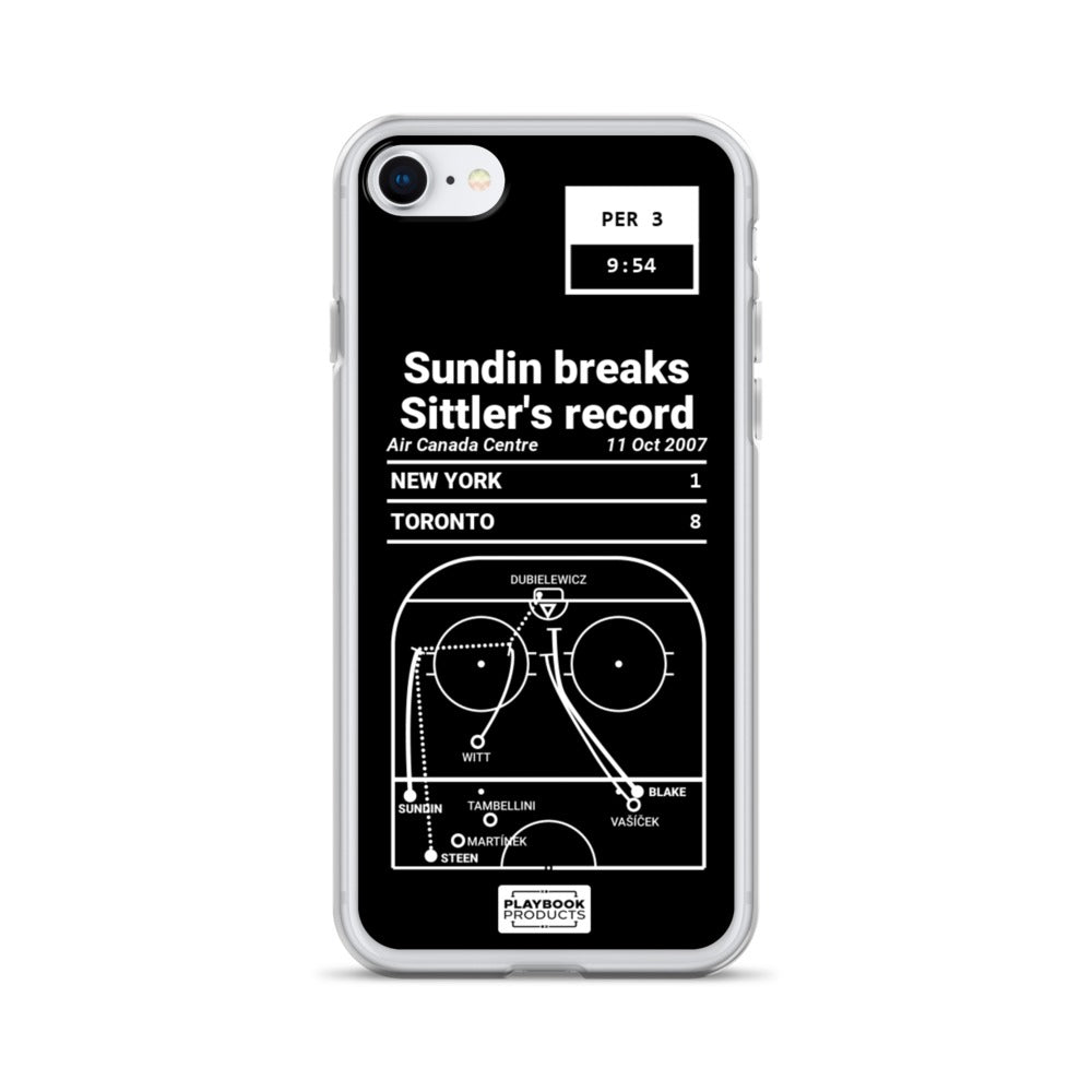 Toronto Maple Leafs Greatest Goals iPhone Case: Sundin breaks Sittler's record (2007)
