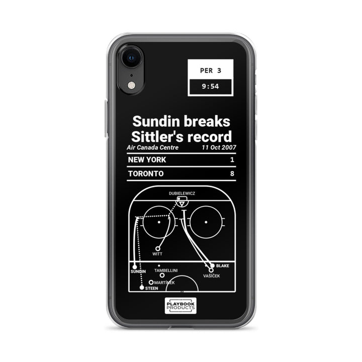 Toronto Maple Leafs Greatest Goals iPhone Case: Sundin breaks Sittler's record (2007)