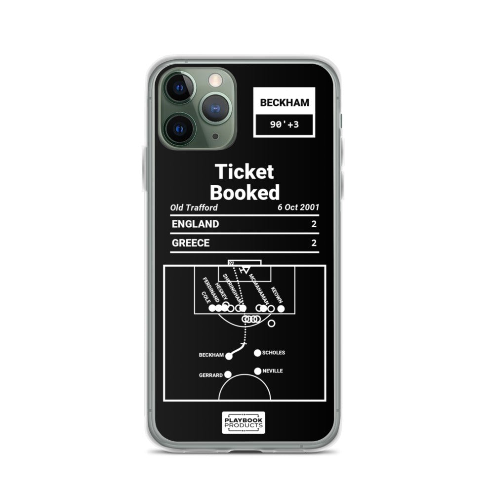 England National Team Greatest Goals iPhone Case: Ticket Booked (2001)