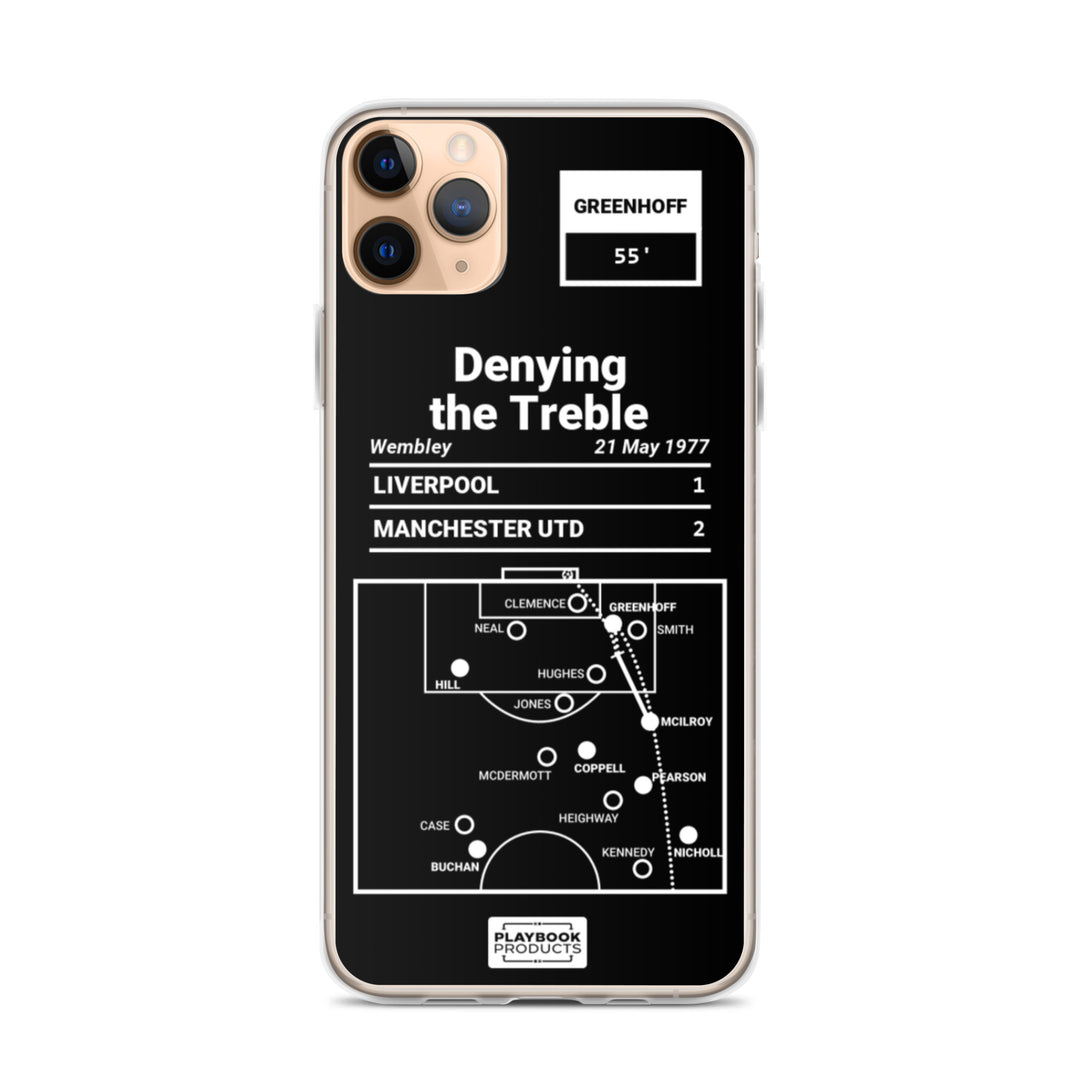 Manchester United Greatest Goals iPhone Case: Denying the Treble (1977)