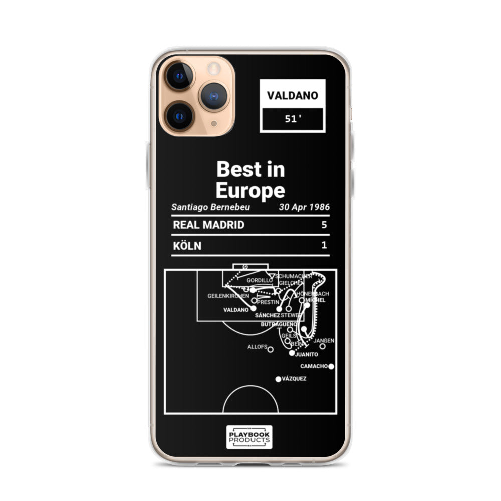 Real Madrid Greatest Goals iPhone Case: Best in Europe (1986)