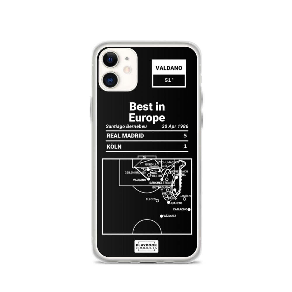 Real Madrid Greatest Goals iPhone Case: Best in Europe (1986)