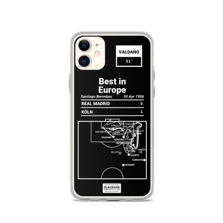 Real Madrid Greatest Goals iPhone Case: Best in Europe (1986)