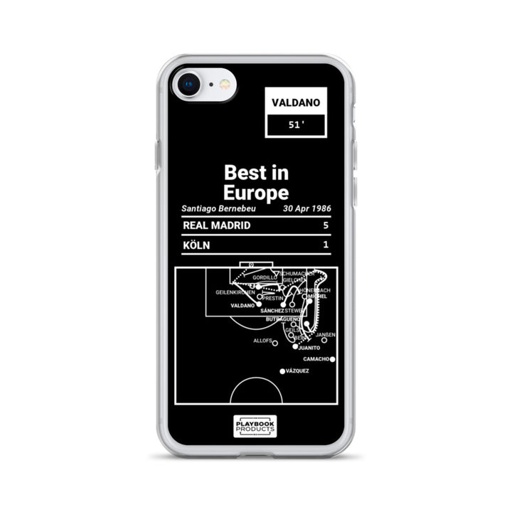 Real Madrid Greatest Goals iPhone Case: Best in Europe (1986)