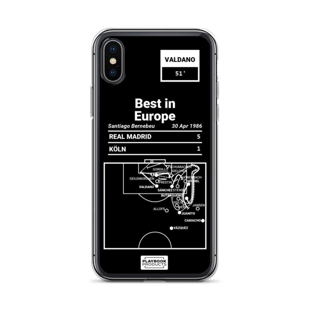 Real Madrid Greatest Goals iPhone Case: Best in Europe (1986)