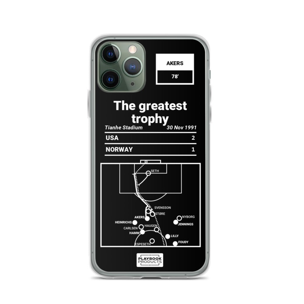 USWNT Greatest Goals iPhone Case: The greatest trophy (1991)