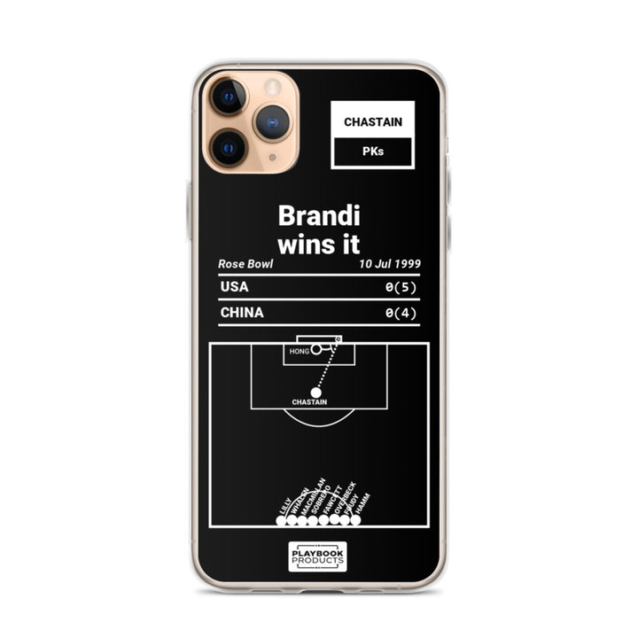 USWNT Greatest Goals iPhone Case: Brandi wins it (1999)