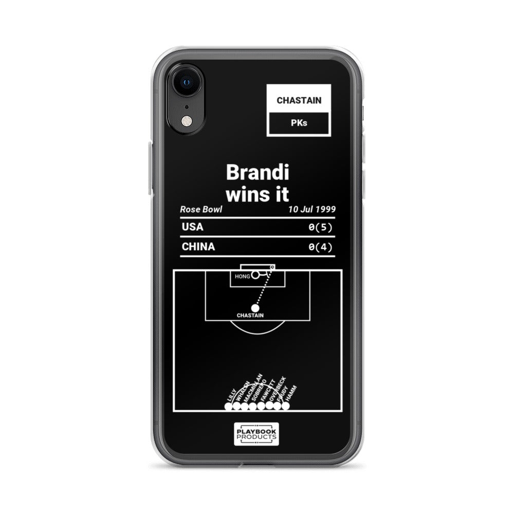 USWNT Greatest Goals iPhone Case: Brandi wins it (1999)