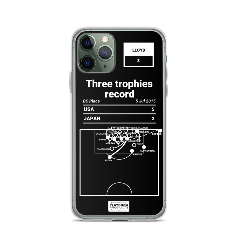 USWNT Greatest Goals iPhone Case: Three trophies record (2015)