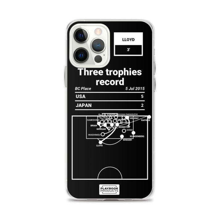 USWNT Greatest Goals iPhone Case: Three trophies record (2015)