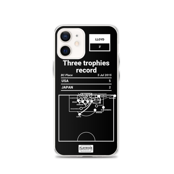 USWNT Greatest Goals iPhone Case: Three trophies record (2015)