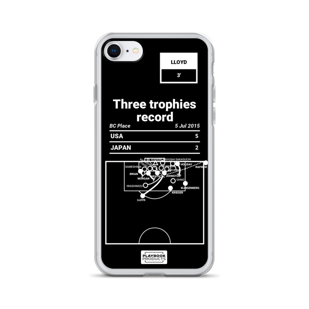 USWNT Greatest Goals iPhone Case: Three trophies record (2015)