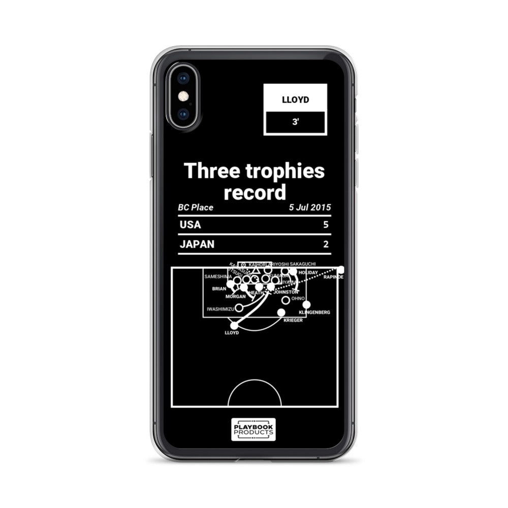 USWNT Greatest Goals iPhone Case: Three trophies record (2015)