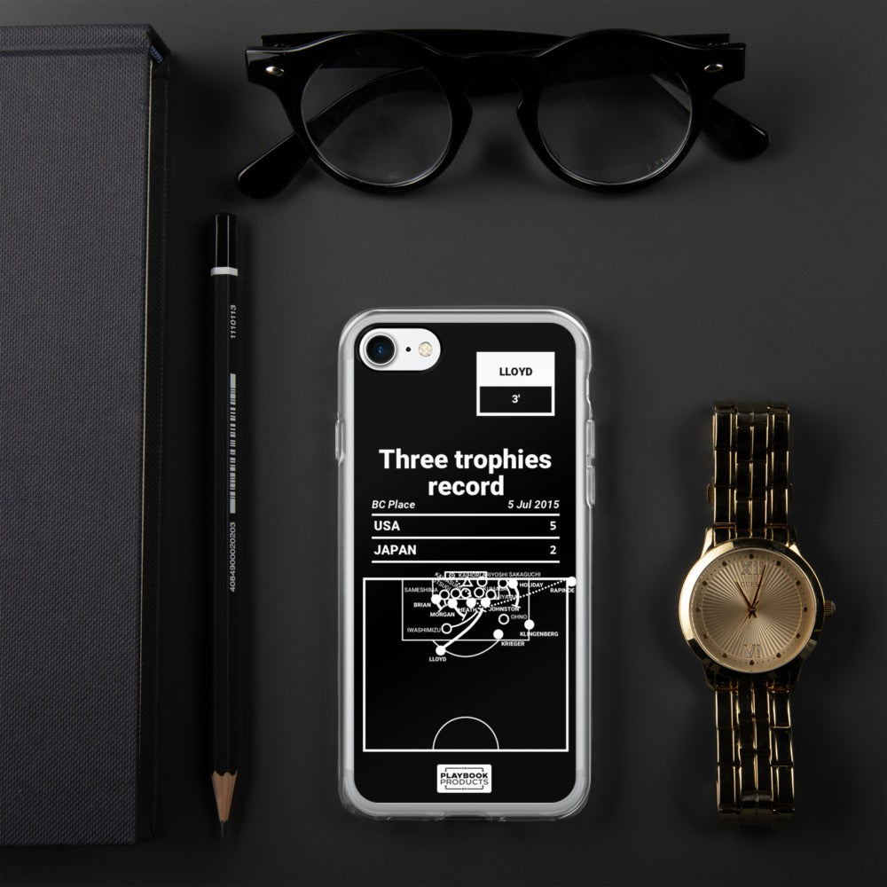 USWNT Greatest Goals iPhone Case: Three trophies record (2015)