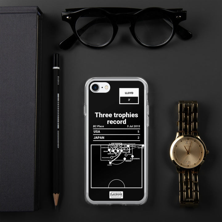 USWNT Greatest Goals iPhone Case: Three trophies record (2015)