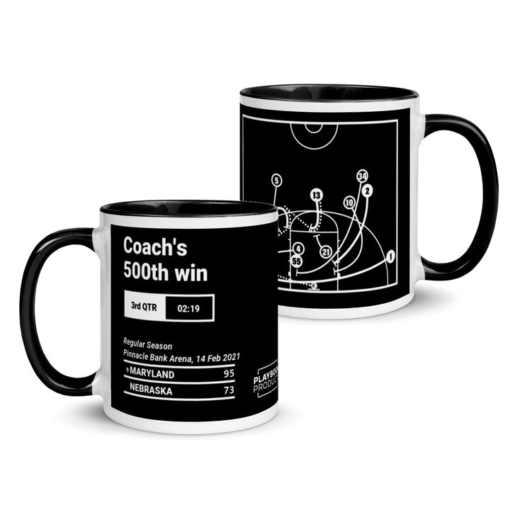 Maryland Basketball Women's Greatest Plays Mug: Coach's 500th win (2021)