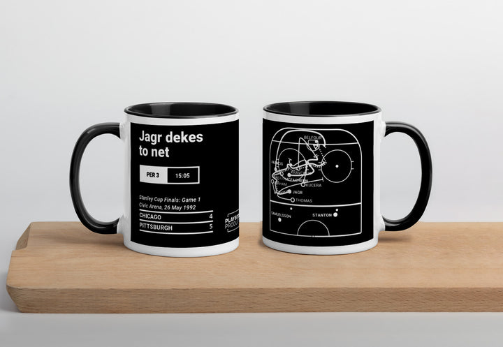 Pittsburgh Penguins Greatest Goals Mug: Jagr dekes to net (1992)