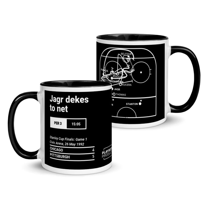 Pittsburgh Penguins Greatest Goals Mug: Jagr dekes to net (1992)