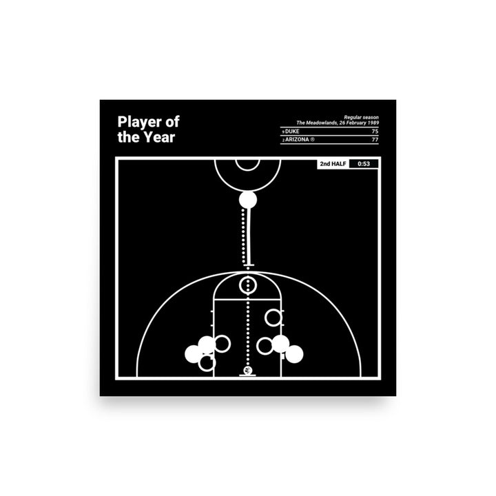 Arizona Basketball Greatest Plays Poster: Player of the Year (1989)