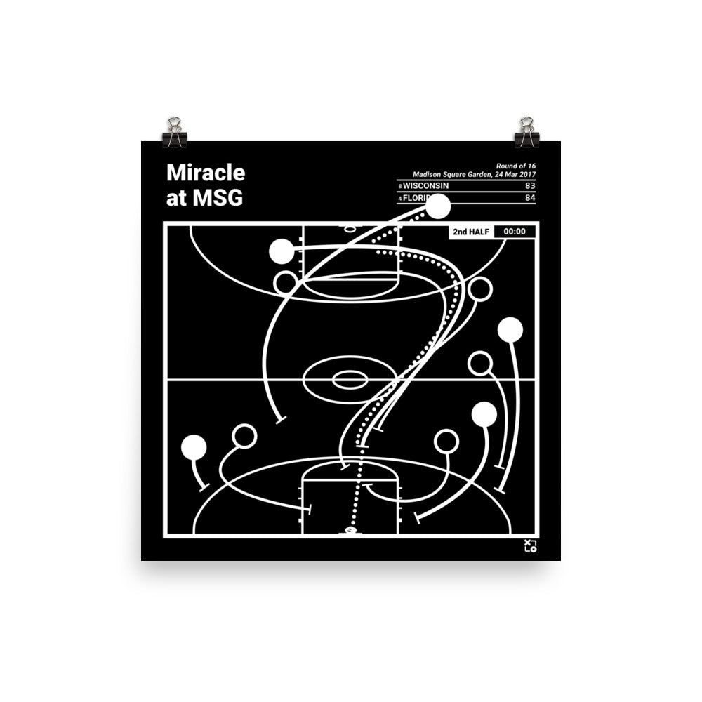 Florida Basketball Greatest Plays Poster: Miracle at MSG (2017)