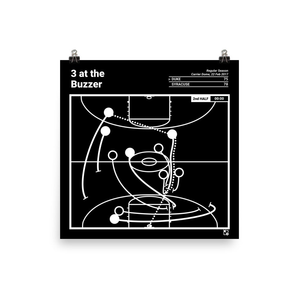Syracuse Basketball Greatest Plays Poster: 3 at the Buzzer (2017)